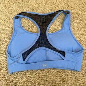 Light Blue Racerback Sports Bra with Mesh Back